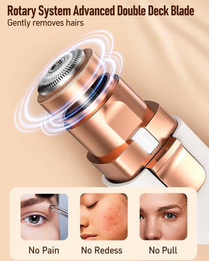 VIFERA 2-in-1 Eyebrow Trimmer & Facial Hair Removal Machine -  USB RECHARGEABLE