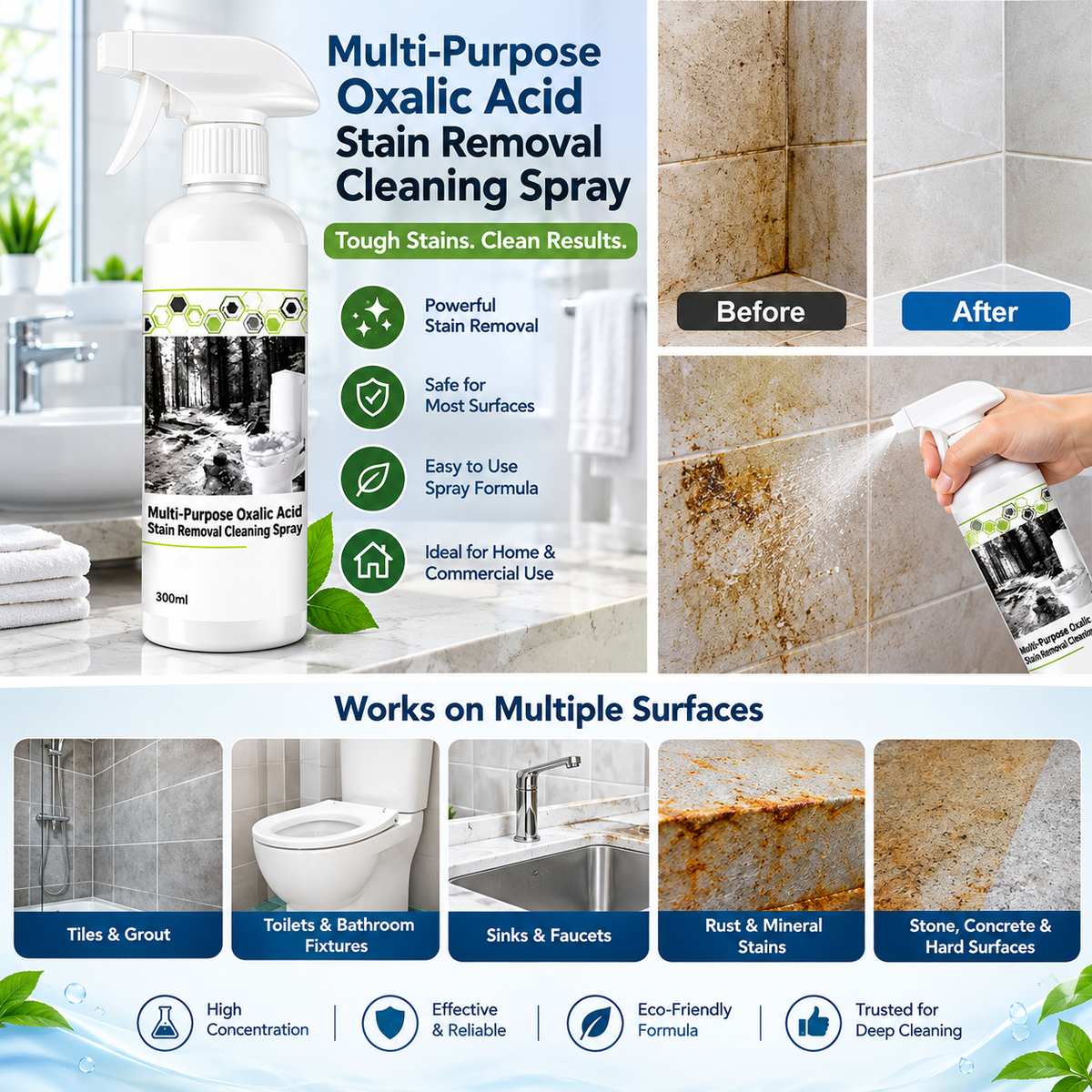Multi-Purpose Oxalic Acid Stain Removal Spray (Pack of 2)